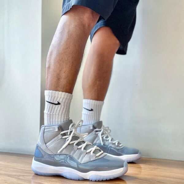 Air Jordan 11 Cool Grey 2022 basketball shoes with grey and white design, iconic style, and premium.