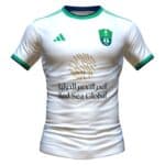 Official Al-Ahli Saudi away football jersey for players, featuring team crest and sponsor logo.