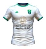 Official Al-Ahli Saudi away football jersey for players, featuring team crest and sponsor logo.