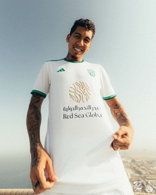 Official Al-Ahli Saudi away jersey for players, featuring team logo and sponsor.