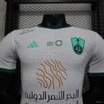 Authentic Al-Ahli Saudi away soccer jersey with team crest and sponsor logos.