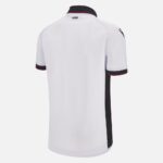 Albania national football team away jersey for 2023/24 season, featuring white color with black and.