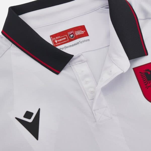 Official Albania football away jersey 2023/24 with team crest and modern design.