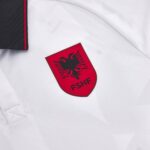Albania national football team away jersey 2023/24 with FSHF emblem. Authentic sportswear for footba.