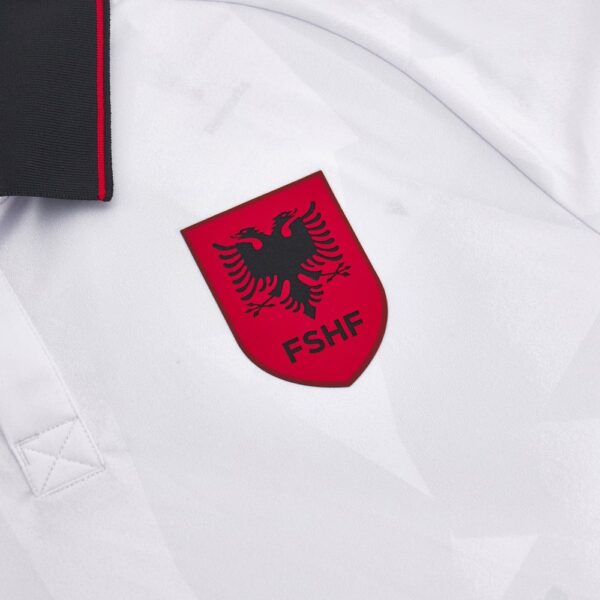 Albania national football team away jersey 2023/24 with FSHF emblem. Authentic sportswear for footba.