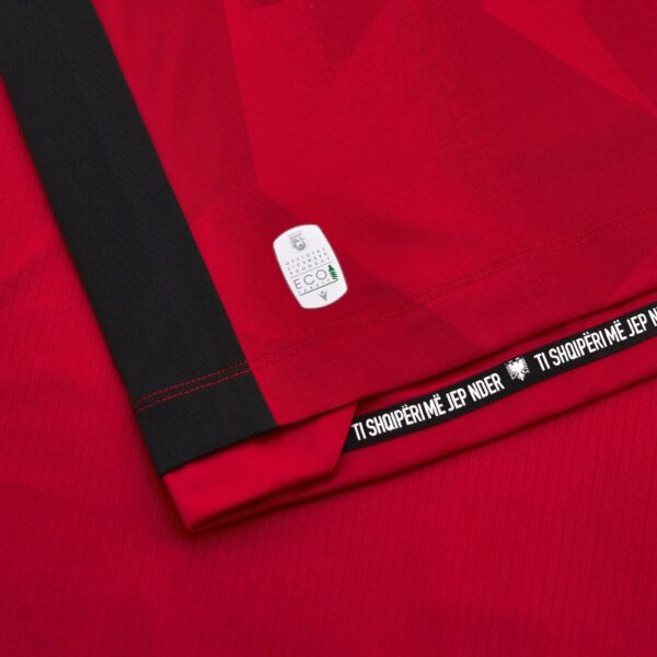 Albania national football team home jersey 2023/24, red with black accents, official team merchandis.