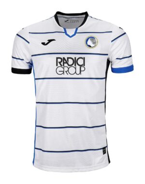 Atalanta BC away football jersey 2023/24 with team logo and sponsor, perfect for fans and sportswear.