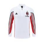 AC Milan white training top with team logo and Adidas branding.