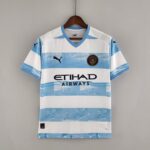 Authentic Manchester City football jersey featuring Aguero 11, limited edition 2022/23 design.