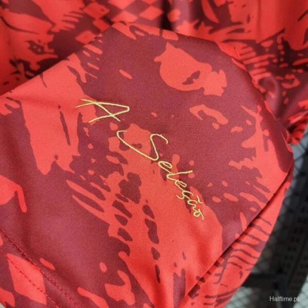 Authentic Portugal football jersey 2024, special edition in red with gold accents.