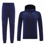 High-quality Nike Tech Fleece full zip hoodie and jogger set in navy blue, perfect for sports and ca.