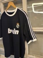 Authentic Real Madrid black football jersey with white accents and Bwin sponsor logo.