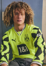Dortmund anniversary long sleeve football jersey 2025/26, vibrant yellow with black accents, officia.