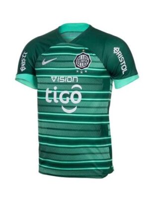 Authentic Olimpia football jersey for 2023/24 season, green with sponsor logos.