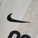 Close-up of Nike logo on Corinthians 2010 away football jersey.