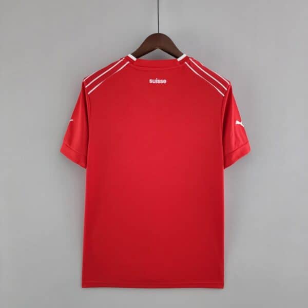 Switzerland WORLD CUP Home JERSEY 2022/23 - Red football jersey with white accents for Swiss nationa.