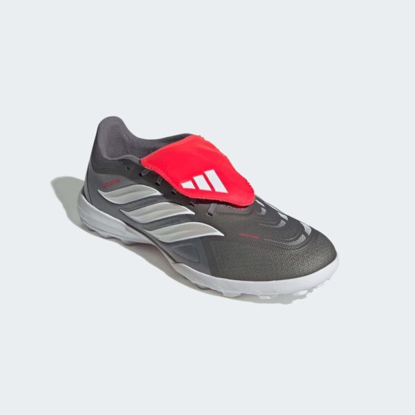 High-performance Predator League turf football shoes with fold-over tongue for optimal grip and cont.