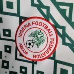 Nigeria Football Federation badge on white training jersey, 2023/24 season.