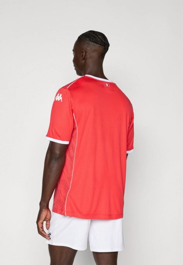 Authentic red football jersey for men with white accents.