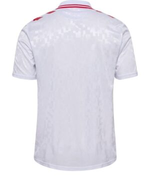 Denmark away football jersey 2024/25, lightweight and breathable, perfect for fans and players.