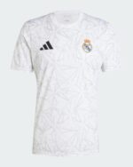 Authentic Real Madrid away football jersey with geometric pattern, Adidas logo, and club crest.