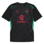 Pre Match Jersey for AC Milan 2025/26 season, black with green accents, featuring Puma logo and team.