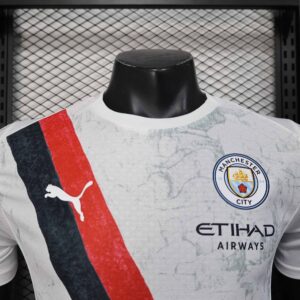 Manchester City away jersey with KidSuper design for 2025/26 season.