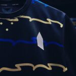 Official Everton third football jersey 2025/26, navy blue with gold and white accents.