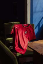 Portugal national team home football jersey 2024, red with team crest and Nike logo.