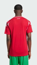 Hungary 2024 home football jersey, red with white accents, official matchwear for Hungarian national.