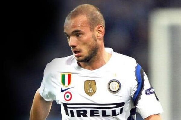 Inter Milan away jersey with Wesley Sneijder 10, 2010/11 classic football kit.