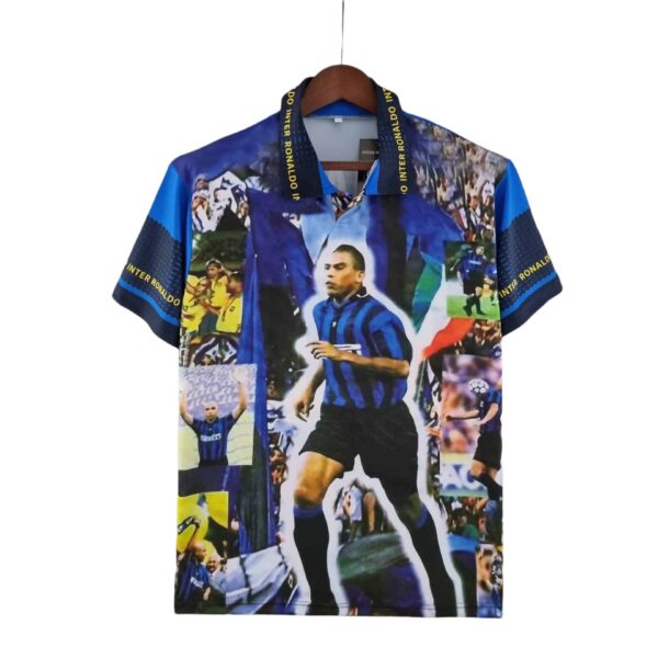 Authentic Inter Milan Ronaldo 97/98 home football jersey, featuring classic design and team logo.
