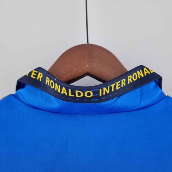 Classic Inter Milan Ronaldo 97/98 football jersey on hanger.