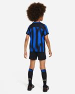 Kids Inter Milan 2023/24 home football jersey and shorts set.