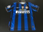 Authentic Inter Milan home football jersey, J.Zanetti 4, 2010/11 season, blue and black stripes, off.