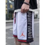 High-quality Jordan basketball shorts with Jumpman logo, available in two colors for athletes and fa.