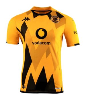 Kaizer Chiefs 2023/24 home football jersey with yellow and black design.
