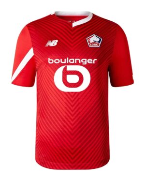 Lille LOSC 2023/24 home football jersey with red design and team logo.