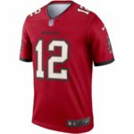 Men's Nike Tom Brady Buccaneers Red Football Jersey with Team Logo and Player Number 12.