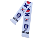 Korea national football team scarf with flags and emblem.