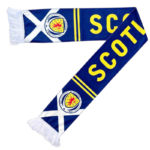 Scotland national football team scarf with emblem and team colors.
