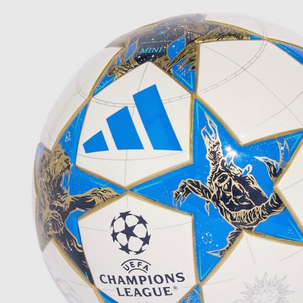 Official UEFA Champions League match ball with Adidas branding and star design.
