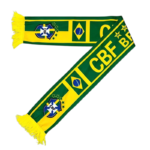 Brazil football team scarf with national colors and logo, perfect for fans and supporters.