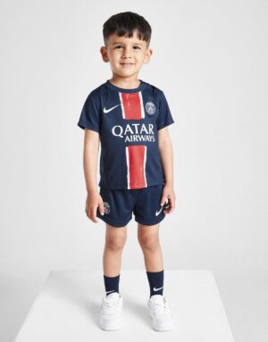 Kids PSG home football kit 2024/25 with team logo and sponsor.