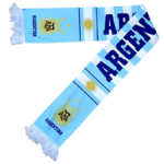 Argentina national football team scarf with team logo and colors.