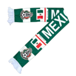 Mexico football team scarf with national colors and emblem, perfect for fans and supporters.