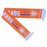 Official Netherlands football team scarf with lion emblem and orange color.
