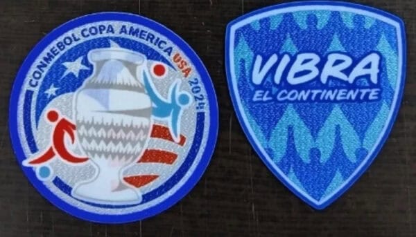Copa America 2024 badge featuring Argentina's national team emblem and Messi 10 jersey details.