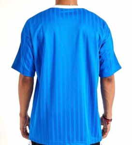 Blue adidas Adicolor football T-shirt for men.