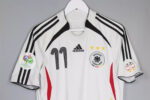 Germany 2006 World Cup home jersey with Klose 11, authentic football shirt.